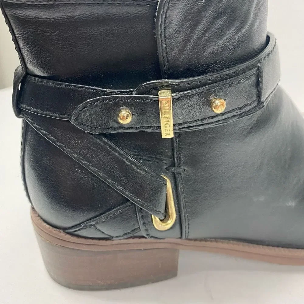 Tommy Hilfiger Leather Ankle Boot Black